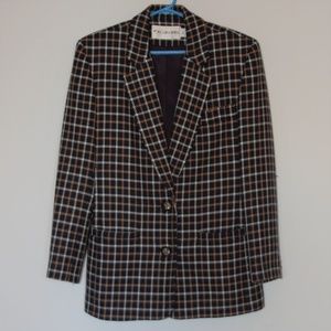 Vintage Navy Blue Plaid Blazer